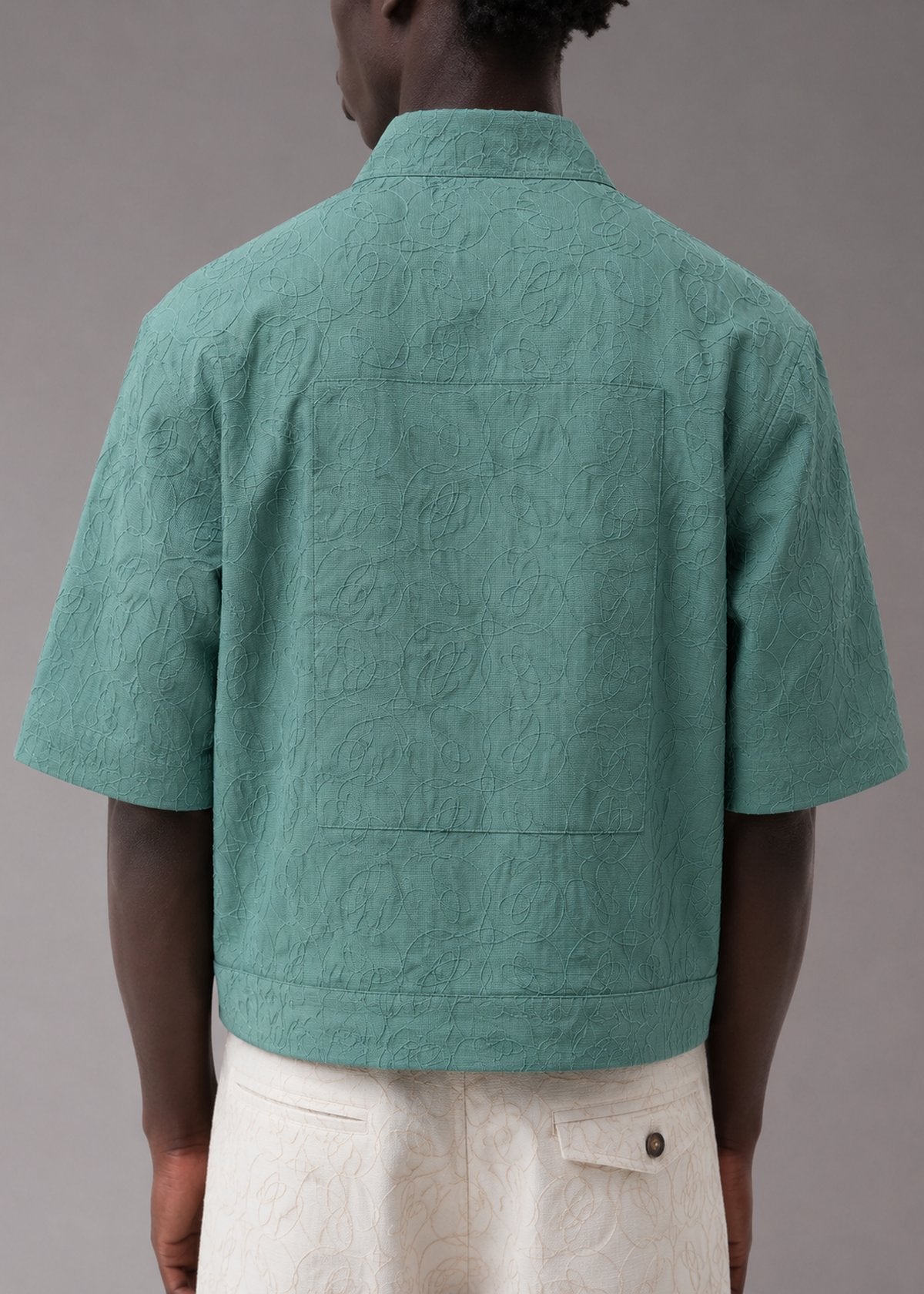 Embroidered Washed Jade Meso