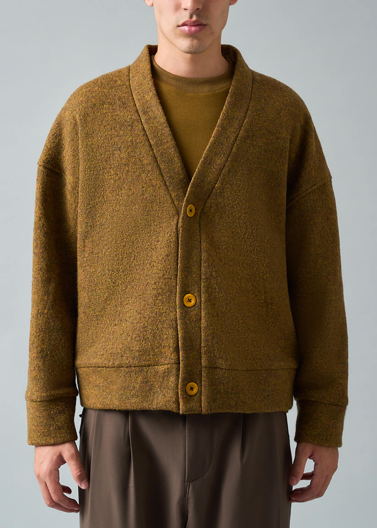 100 Wool Certified Brass Cardigan