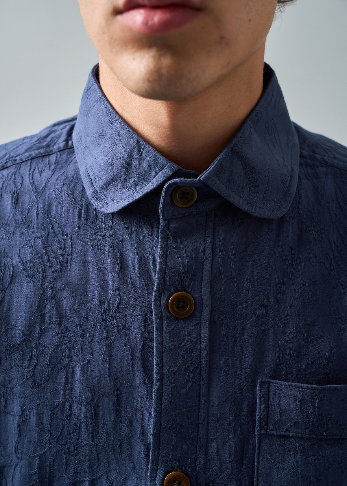 Jacquard Solid Navy Shirt