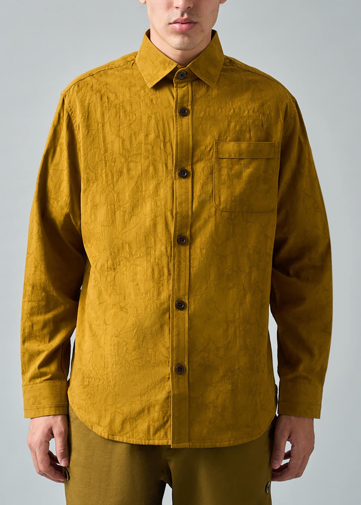 Jacquard Solid Gold Shirt