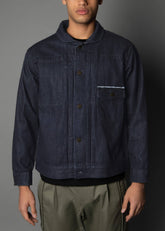 indigo denim men's jacket