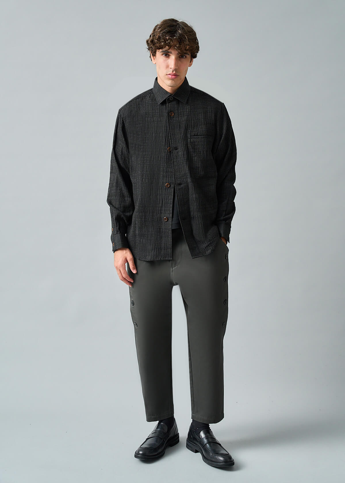 Italian Rippled Crepe Shirt