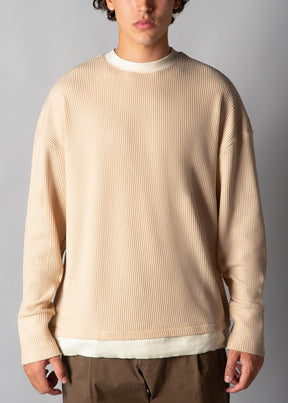 Mica Hem-Pull Crew Ecru