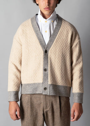 2-Tone Cardigan light Camel