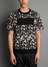 abstract floral print mens tee