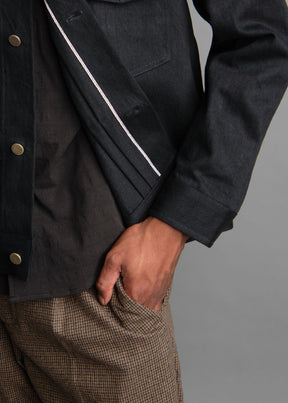 Black Selvedge Shawl Jacket