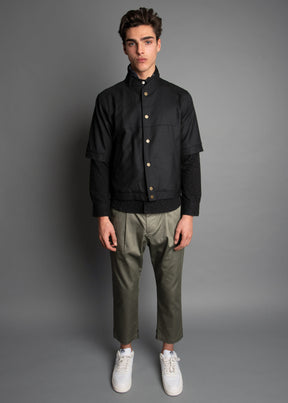 Black Tropical Wool Meso Jkt